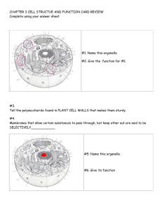 Cell Structure/Function Review Questions