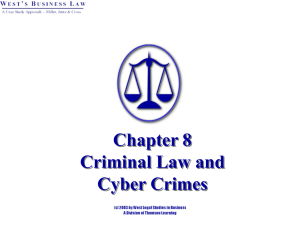 Chapter 8: Criminal Law and Procedures