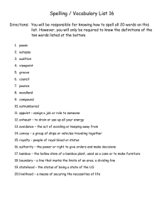 Spelling / Vocabulary List 1