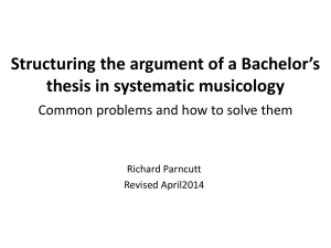 Structuring the argument of a Bachelor*s thesis or Seminar paper