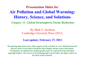 Chapter 11: Global Stratospheric Ozone