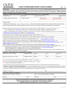 Volunteer Identification Form