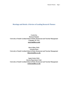 Meetings and Hotels: A Review of Leading Research Themes
