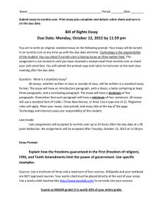 Bill of Rights Essay Due Date: Monday, October 12, 2015 by 11:59 pm