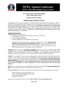 2013 NFWL-NRA Bill of Rights Essay Contest Verification Form
