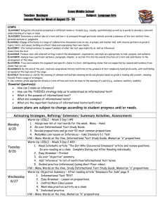 Georgia Performance Standard Or QCC Objective