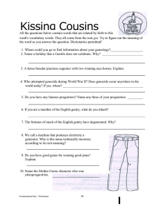 Kissing Cousins tS All the questions below contain words that are