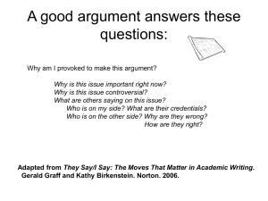 Sentence Frames for Argumentation