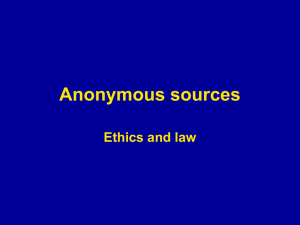 Anonymous Sources and Privacy