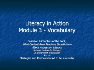 Vocabulary - Michigan's Mission: Literacy