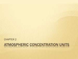 ATMOSPHERIC CONCENTRATION UNITS Dr. Selami demir
