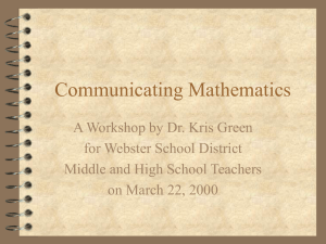 Communicating Mathematics