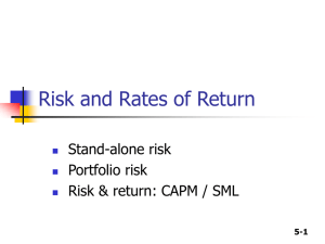 CHAPTER 5 Risk and Rates of Return