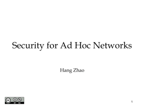 Security for Ad Hoc Networks