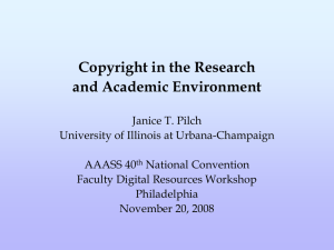 Copyright in the Research and Academic Environment