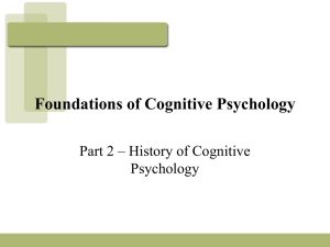 Foundations of Cognitive Psychology - History