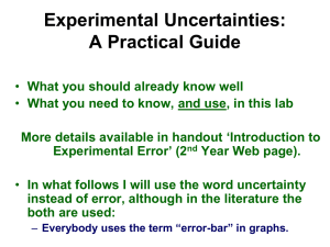 Experimental Uncertainties