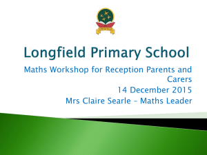 Reception Maths Workshop - Longfield Primary School