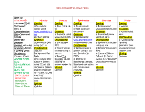 Miss Deardorff's Lesson Plans Week of: 11/18/2013 (B) Monday