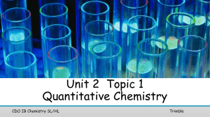 Unit 2 Topic 1 Quantitative Chemistry