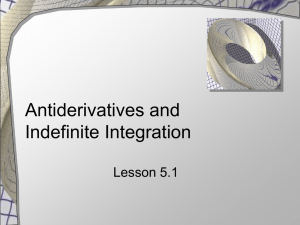 Antiderivatives and Indefini