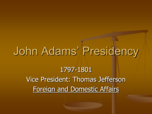 John Adams' Presidency