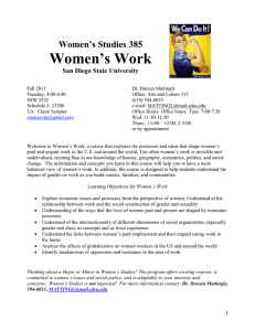 WMNST 385 Women and Work (Mattingly)