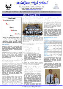 2014 Annual Report - Balaklava High School