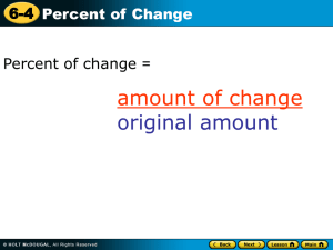 "Percent of Change" powerpoint NOTES