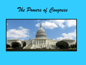 The Powers of Congress