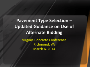 Pavement Type Selection – Updated Guidance on Use of Alternate
