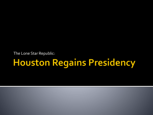 Houston Regains Presidency PowerPoint