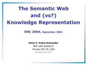 The Semantic Web and Knowledge Representation - ECT