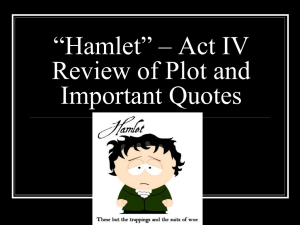 “Hamlet” – Act IV Review of Plot and Important Quotes.