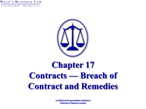 Chapter 20 Breach of Contract and Remedies
