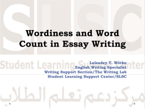 Wordiness and Word count in Essay Writing
