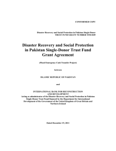 Disaster Recovery and Social Protection in Pakistan