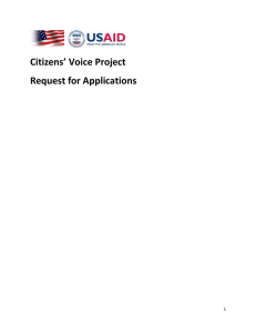 RFA (Application Guidelines) - USAID Citizens' Voice Project
