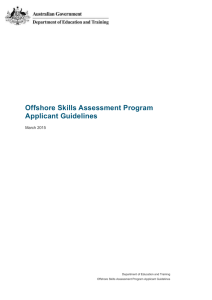 Offshore Skills Assessment Program Applicant Guidelines