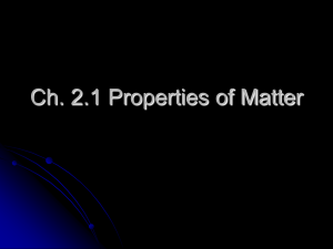 Ch. 2.1 Properties of Matter