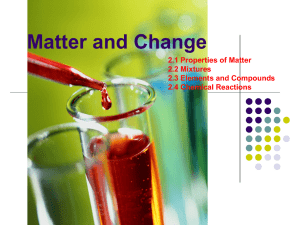 Chapter 2 - Matter and Change