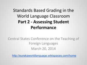 Assessing Student Performance - EurekaWorldLanguage