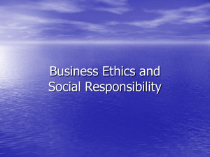 Business Ethics and Social Responsibility