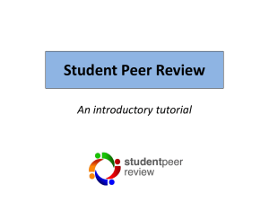 Tutorial template - Student Peer Review
