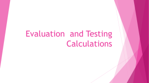 Evaluation and Testing Calculations
