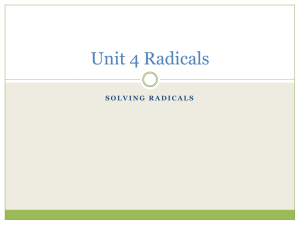 solving radicals