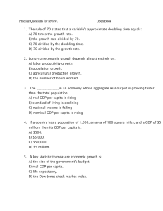 Practice Questions for review. Open Book The rule of 70 states that a