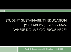 Eco-Reps Program - Association for the Advancement of