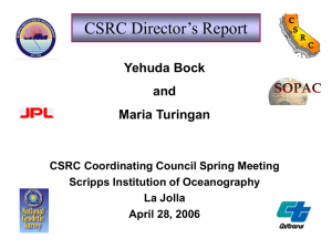 Director's Report - California Spatial Reference Center (CSRC)