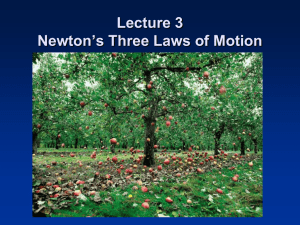 Lecture 3 The Physics of Objects in Motion